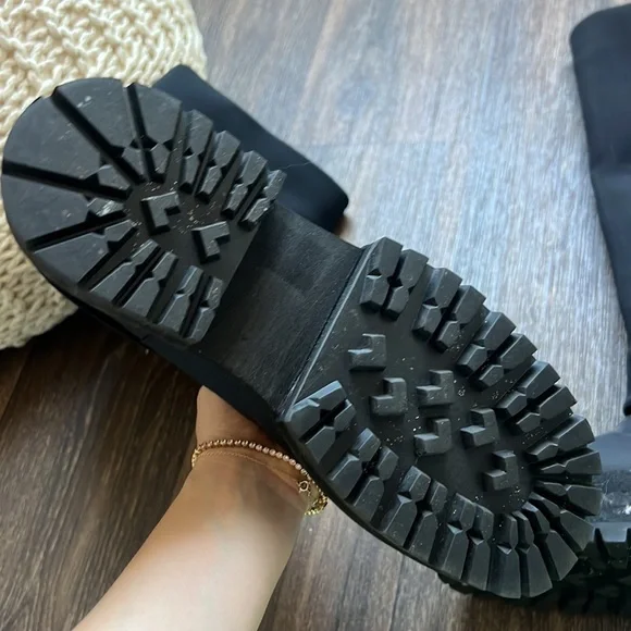 Black Cleia Flatform Neoprene combat boots - Picture 5 of 9